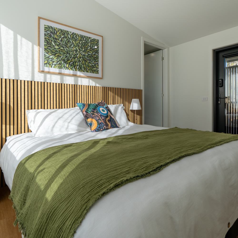 Full bedroom of mosswood cabin